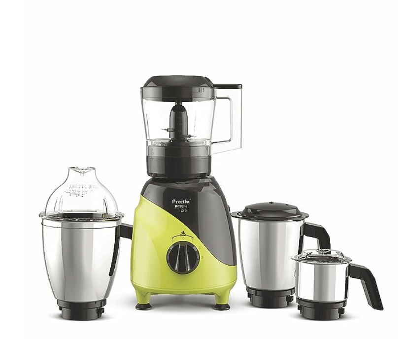 Preethi Peppy Pro MG 247, 750 Watts, 4 Jars - Unique Rapid 10 Chopping Jar, Dual Colour Swish design, Green/Black, 5 Yr Motor Warranty & Lifelong free service