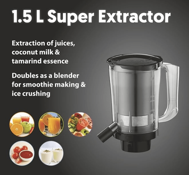 Preethi Zodiac Stardust Mixer Grinder + Food processor I 750 Watt I 2yr Guarantee & Lifelong Free Service I 5 Jars (3 Stainless steel Jars +1 Juicer Jar+1 Master Chef Plus Food processor Jar)-MG-265-4