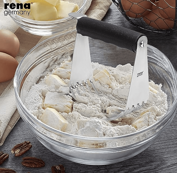 Rena Germany - Dough Blender - Stainless Steel Blades - Pastry Mixer - Dough Cutter - Ideal for Butter / Pie Crust / Baking / Salsa / Pastry