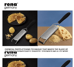 Rena Germany - Premium Etched Ribbon Grater - Razor Sharp - Stainless Steel - Ideal for Cheese/Lemon/Ginger/Garlic/Vegetables/Fruits - Length 13.5 Cm-2