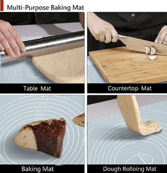 Rena Germany Silicone Baking Mat - Non Stick Heat Resistant - Dough Kneading Reusable Mat with Measurement - Kitchen Platform Sheet-3