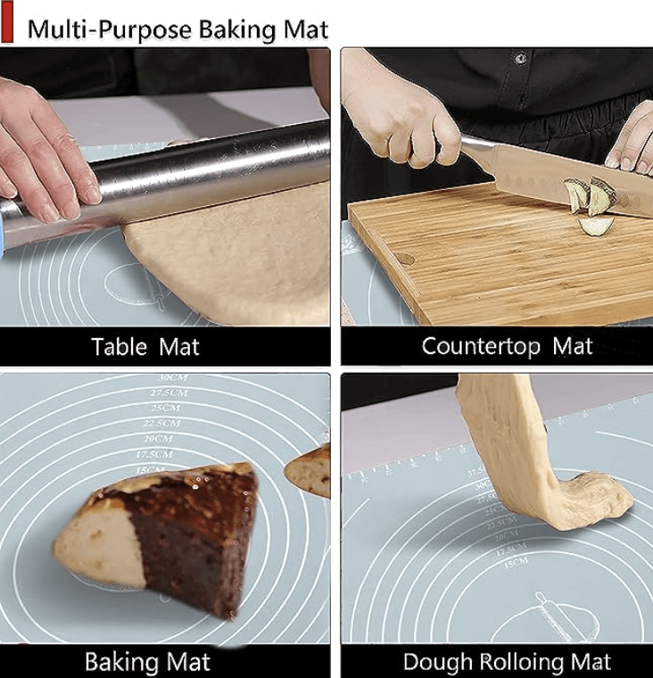 Rena Germany Silicone Baking Mat - Non Stick Heat Resistant - Dough Kneading Reusable Mat with Measurement - Kitchen Platform Sheet-3