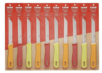 rena germany Kitchen Knife Set - Multipurpose Utility Knives for Household - Serrated Knife - Pack of 10, Stainless Steel