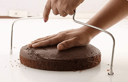 Rena Germany Cake Slicer Stainless Steel (Cum Leveller, Silver) with Adjustable Wire