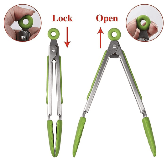 Rena Germany Utility Silicon Set of 2 Tongs Kitchenware - Utility Cooking Tong for Kitchen - Accessories Kitchen Accessory - for Homes, Restaurants, Bakeries