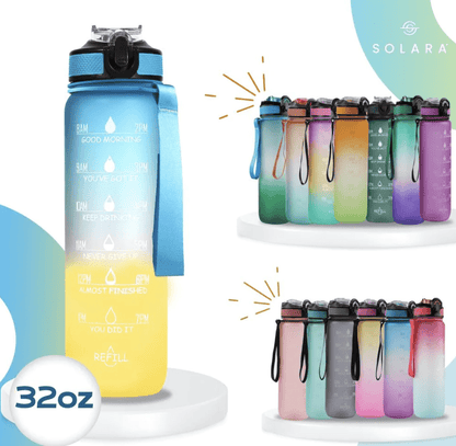 Solara Motivational Water Bottle colourful bottle rainbow colour bottle