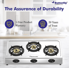 Butterfly Bolt 3B Stainless Steel LPG Gas Stove, Silver-2