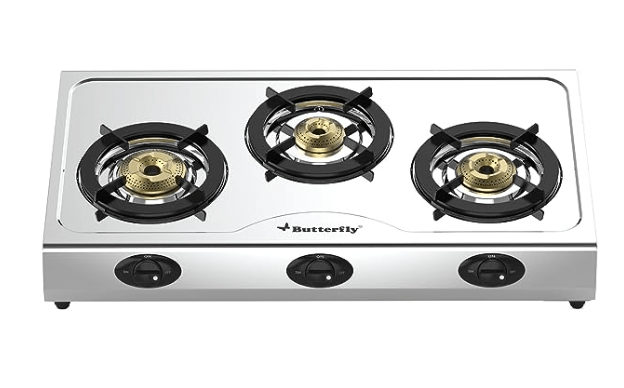 Butterfly Bolt 3B Stainless Steel LPG Gas Stove, Silver