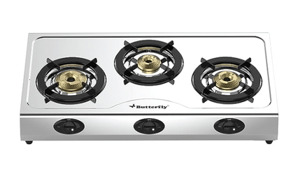 Butterfly Bolt 3B Stainless Steel LPG Gas Stove, Silver