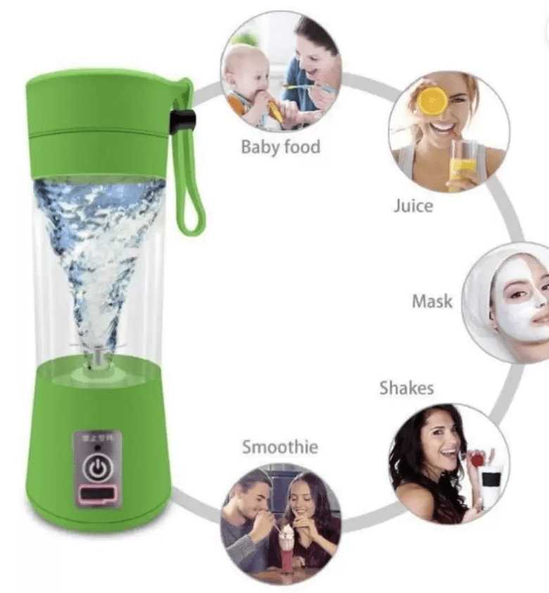sumit&sonu USB Portable Blender USB Juicer Cup, Fruit Mixing Machine with USB Charger 6 blades 250 Juicer Mixer Grinder (1 Jar, Green)-2