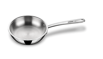 Stahl Triply Stainless Steel Pan I Frying Pan Without Lid I Induction Base Fry Pan I Artisan 4436,Dia 16 cm, 0.6 L