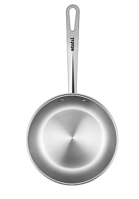 Stahl Triply Stainless Steel Pan I Frying Pan Without Lid I Induction Base Fry Pan I Artisan 4436,Dia 16 cm, 0.6 L-1