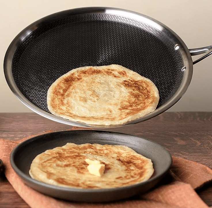 Stahl Triply Stainless Steel Non Stick Tawa | Tri Ply Dosa Tawa | Stainless Steel Scratch Resistant Dosa Tawa with Induction Base | Hybrid 6928, Dia 28 cm-1