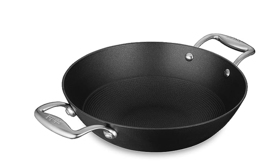 Stahl Blacksmith Hybrid Cast Iron Kadhai Without lid, 8324, 24 cm, 2.2 Liters