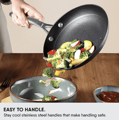 Stahl Cast Iron Pan / Skillet Without Lid I Enameled Cast Iron Frypan I Lightweight Rust Free Iron Frying Pan I Gas, Induction & Oven friendly I Stick Resistant Fry Pan I Iron Cookware Blacksmith Hybrid 8420, Dia 20cm, 0.8 Litres-2