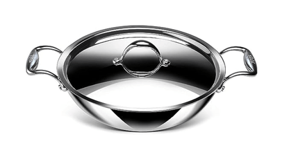 Stahl Triply Stainless Steel Kadai with Lid | Stainless Steel Cookware Tri Ply Kadhai | Gas & Induction Base | Artisan 4320, Dia 20 cm, 1.6 L (Serves 3-4 People)