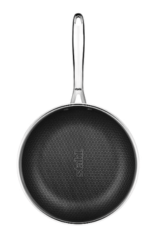 Stahl Triply Stainless Steel Non Stick Pan | Stainless Steel Frying Pan with Lid | Fry Pan with Induction Base|Scratch Resistant Non Stick Pan | Hybrid 6420, Dia 20 cm, 1.3L-2