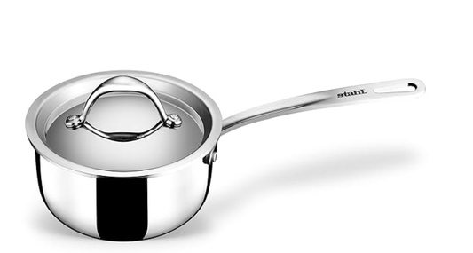 Stahl Stainless Steel Tea Pan | Triply Saucepan with Lid | Milk Pan 1L | Gas & Induction Base Sauce Pan | Artisan 4214, Dia 14cm