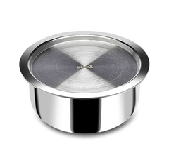 Stahl Triply Stainless Steel Tope with Lid I Stainless Steel Patila I Induction Base Tri Ply Tope 2.1 Litre I Artisan 4518, Dia 18 cm-1