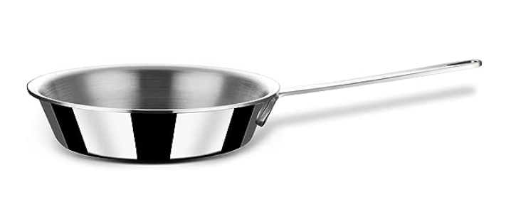 Stahl Triply Stainless Steel Mini Fry Pan Without Lid | Induction Base Stainless Steel Pan | Mikro 4410, Dia 12 cm, 240 ML