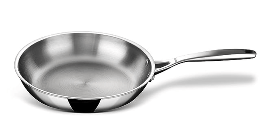 Stahl Triply Stainless Steel Pan | Stainless Steel Frying Pan with Lid | Fry Pan with Induction Base| Artisan 4424, Dia 24 cm, 1.8L
