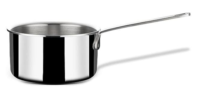 Stahl Triply Stainless Steel Mini Sauce Pan Without Lid | 1 Cup Induction Base Stainless Steel Tea Pan | Mikro 4292, Dia 10cm, 450 ML