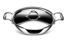 Stahl Triply Non Stick Kadai with Lid | Stainless Steel Kadai with Induction Base | Tri Ply Kadhai Scratch Resistant | Hybrid 6324, Dia 24cm, 2.4L (Serves 4-5 People)-1