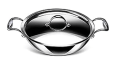 Stahl Triply Stainless Steel Kadai with Lid | Stainless Steel Cookware Tri Ply Kadhai | Gas & Induction Base | Artisan 4340, Dia 40 cm, 12.8 L (Serves 15-20 People)-1