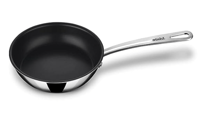 Stahl Triply Stainless Steel Artisan Nevrstick Frypan Without Lid, 5436, 16cm, 0.6 Liters