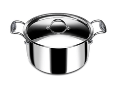 Stahl Triply Stainless Steel Sauce Pot with Lid | Stainless Steel Casserole | Tri Ply Biryani Pot with Induction Base | Artisan 4128, Dia 28 cm, 7.2 L-1