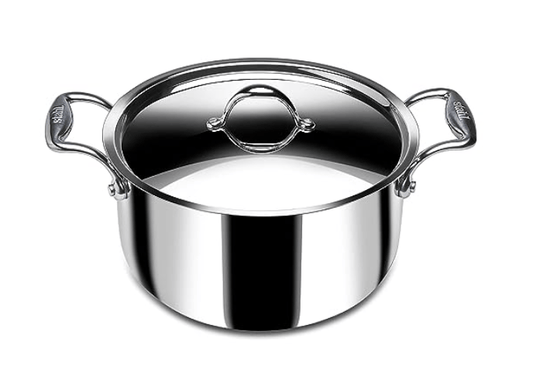 Stahl Triply Stainless Steel Sauce Pot with Lid | Stainless Steel Casserole | Tri Ply Biryani Pot with Induction Base | Artisan 4128, Dia 28 cm, 7.2 L