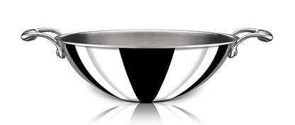 Stahl Triply Stainless Steel Kadai with Lid I Stainless Steel Cookware Tri Ply Deep Kadhai I Deep Frying Pan with Round Bottom I Artisan 4754, Dia 24 cm, 2.6 L (Serves 4-5 People)