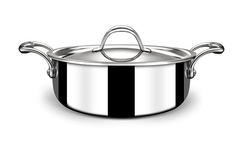 Stahl Triply Stainless Steel Casserole with Lid I Triply Stainless Steel Sauce Pot I Cook & Serve Induction Pan I Artisan 4820, Dia 20 cm, 2.2L-1