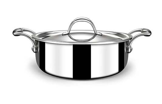 Stahl Triply Stainless Steel Casserole with Lid I Triply Stainless Steel Sauce Pot I Cook & Serve Induction Pan I Artisan 4820, Dia 20 cm, 2.2L