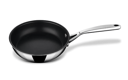 Stahl Triply Stainless Steel Artisan Nevrstick Frypan with Lid, 5420, 20cm, 1.3 Liters
