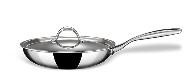 Stahl Triply Stainless Steel Artisan Nevrstick Frypan with Lid, 5420, 20cm, 1.3 Liters-1