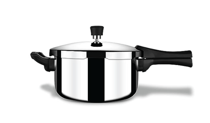 Stahl Triply Stainless Steel Pressure Cooker 3 Litre Outer Lid | Broad Pressure Cooker | Triply Cooker With Gas & Induction Base | Safe & Long Lasting Steel Cooker | Xpress Cooker 9253