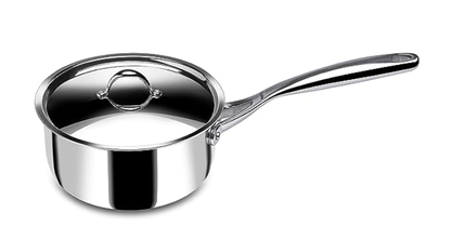 Stahl Stainless Steel Tea Pan | Triply Saucepan with Lid | Milk Pan 2 L | Gas & Induction Base Sauce Pan | Artisan 4218, Dia 18 cm