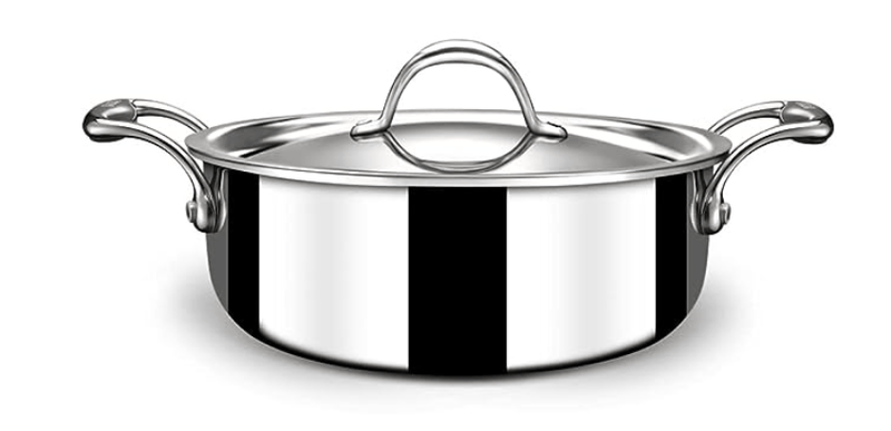 Stahl Triply Stainless Steel Artisan Cook & Serve Casserole with Lid, 4822, 22cm, 3L-1