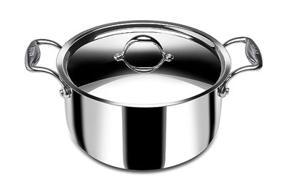 Stahl Triply Stainless Steel Sauce Pot with Lid | Stainless Steel Casserole | Tri Ply Biryani Pot with Induction Base | Artisan 4114, Dia 14 cm, 1 L