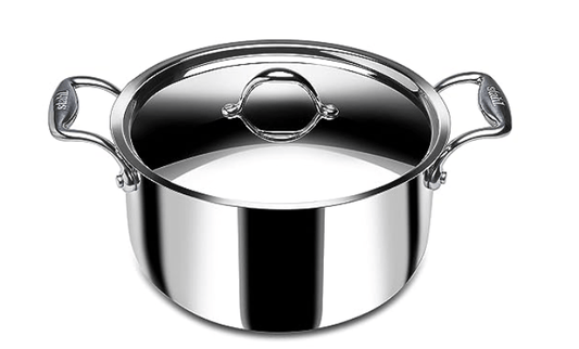 Stahl Triply Stainless Steel Sauce Pot with Lid | Stainless Steel Casserole | Tri Ply Biryani Pot with Induction Base | Artisan 4114, Dia 14 cm, 1 L
