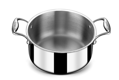 Stahl Triply Stainless Steel Sauce Pot with Lid | Stainless Steel Casserole | Tri Ply Biryani Pot with Induction Base | Artisan 4124, Dia 24 cm, 5.1 L