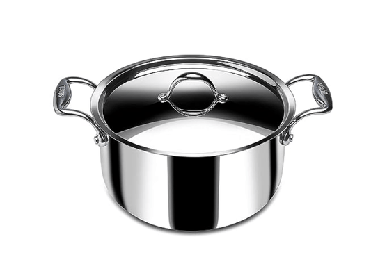 Stahl Triply Stainless Steel Sauce Pot with Lid | Stainless Steel Casserole | Tri Ply Biryani Pot with Induction Base | Artisan 4122, Dia 22 cm, 3.8 L