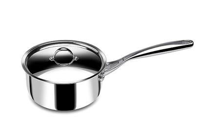 Stahl Stainless Steel Tea Pan | Triply Saucepan with Lid I Milk Pan 1.4 L | Gas & Induction Base Sauce Pan | Artisan 4216, Dia 16 cm