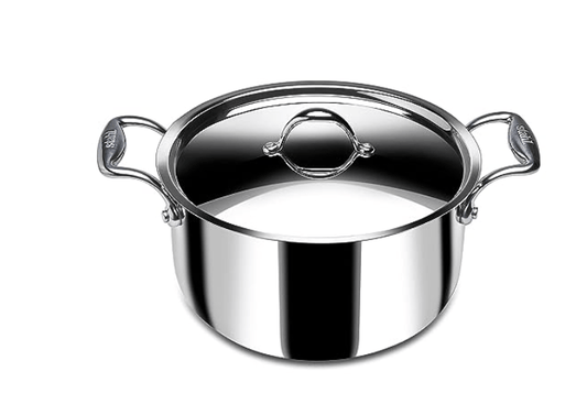 Stahl Triply Stainless Steel Sauce Pot with Lid | Stainless Steel Casserole | Tri Ply Biryani Pot wi