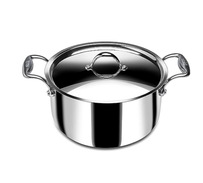 Stahl Triply Stainless Steel Sauce Pot with Lid | Stainless Steel Casserole | Tri Ply Biryani Pot with Induction Base | Artisan 4120, Dia 20 cm, 2.8 L