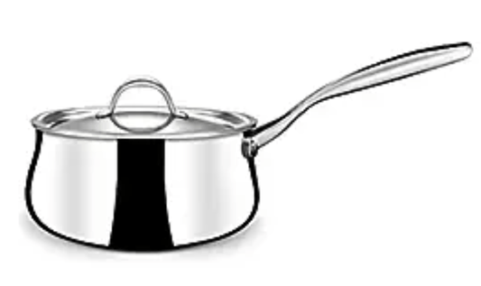 Stahl Stainless Steel Tea Pan | Triply Saucepan with Lid | Milk Pan 1.6 L | Gas & Induction Base Belly Sauce Pan | Artisan 4276, Dia 16 cm