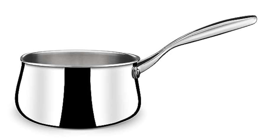 Stahl Stainless Steel Tea Pan | Triply Saucepan with Lid | Milk Pan 1.6 L | Gas & Induction Base Belly Sauce Pan | Artisan 4276, Dia 16 cm