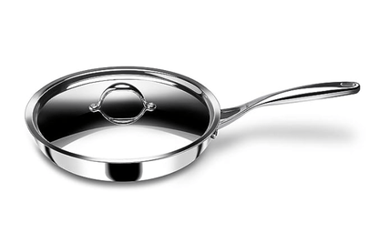Stahl Triply Stainless Steel Artisan Frypan with Lid, 4422, 22cm, 1.7 Liters