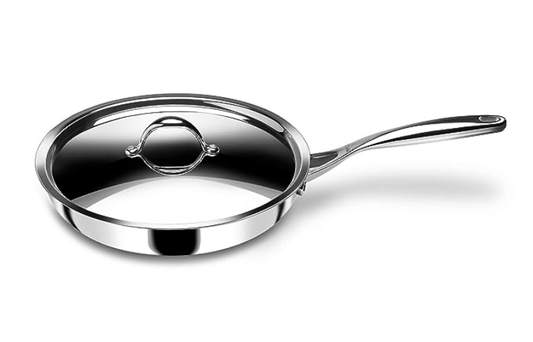 Stahl Triply Stainless Steel Artisan Frypan with Lid, 4422, 22cm, 1.7 Liters